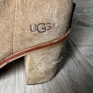 UGG Tan Suede open toe mules